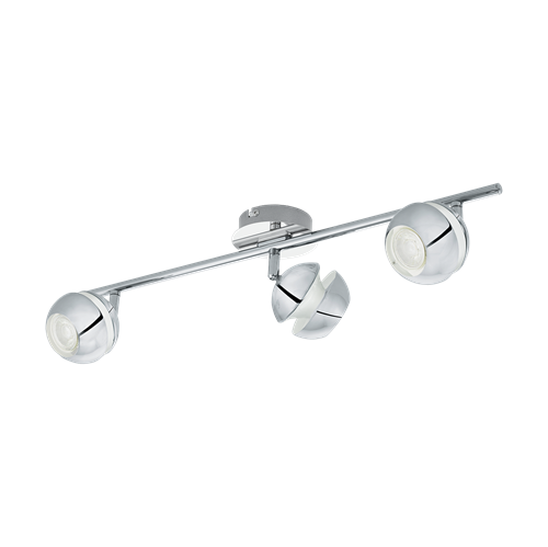 Nocito LED spotlampe i metal Krom og Hvid, 3x3,3W LED, længde 58,5 cm, bredde 10,5 cm.